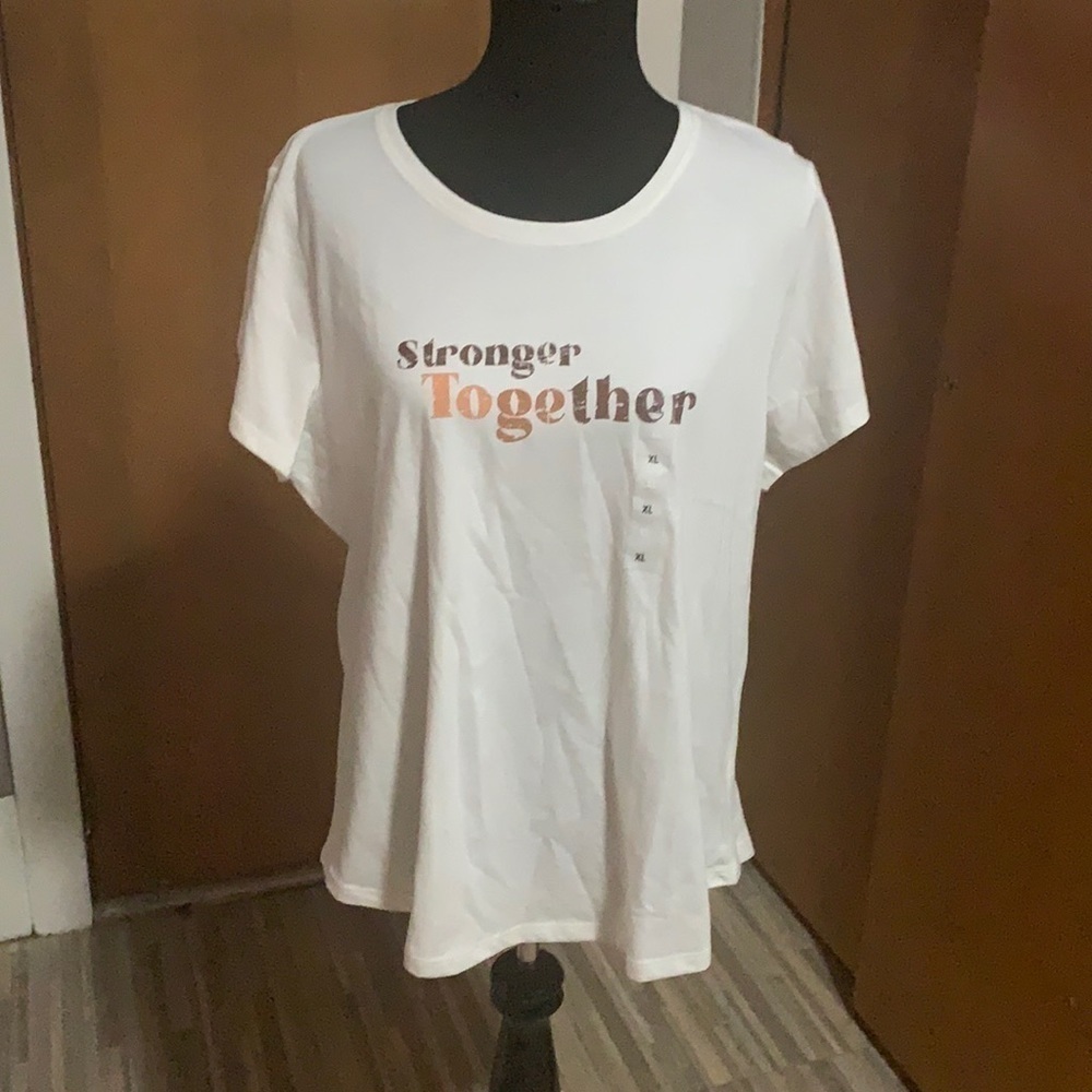 Sonoma cream short sleeved stronger together tee!